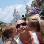 Elizabeth getting love from Grace and Trinity on Main Street, USA