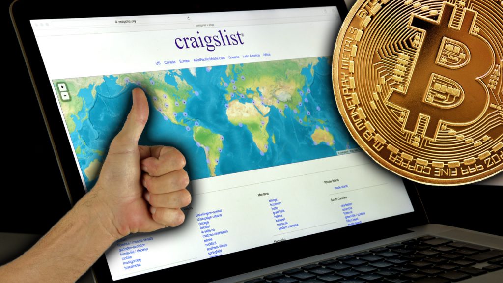 Cryptocurrency accepted on Craigslist